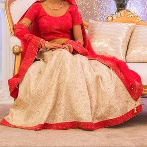 Pure silk - crystal encrusted Indian lehnga/skirt